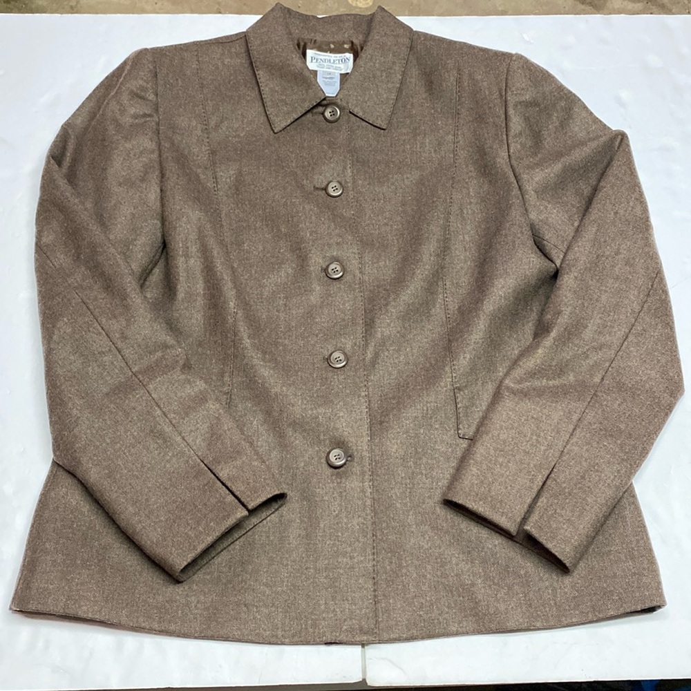 Pendleton 100% Virgin Wool Blazer Jacket Suit Coat Women’s 14 Button Down USA